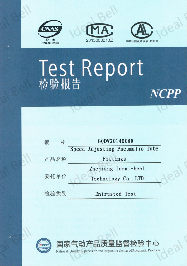 Speed Measurement Certification Example.pdf Certificates - Ideal Bell Pneumatics